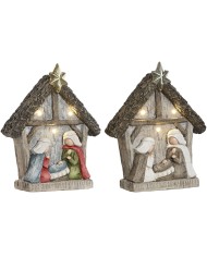 Presepe di Natale Home ESPRIT Verde Grigio Magnesio 23 x 13,5 x 45 cm (2 Unità)