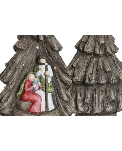 Presepe di Natale Home ESPRIT Verde Grigio Magnesio 23 x 13,5 x 45 cm (2 Unità)