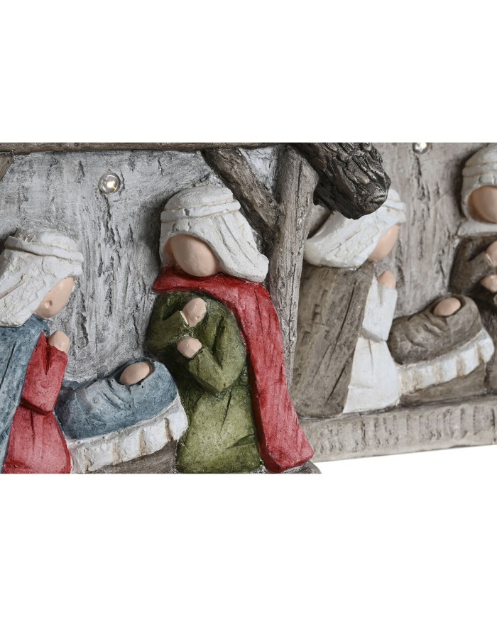 Presepe di Natale Home ESPRIT Verde Grigio Magnesio 27,5 x 10,5 x 34,5 cm (2 Unità)