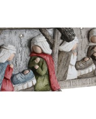 Presepe di Natale Home ESPRIT Verde Grigio Magnesio 27,5 x 10,5 x 34,5 cm (2 Unità)