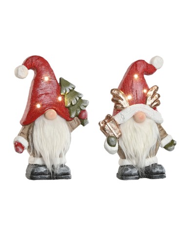 Decorazione Natalizia Home ESPRIT Bianco Rosso Gnomo 25 x 11,5 x 38 cm (2 Unità)