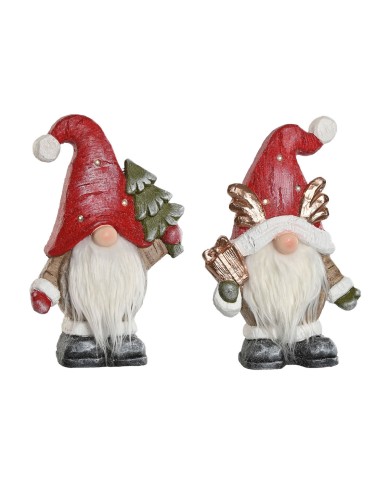Decorazione Natalizia Home ESPRIT Bianco Rosso Gnomo 25 x 11,5 x 38 cm (2 Unità)