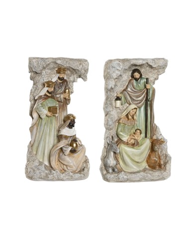 Presepe di Natale Home ESPRIT Multicolore Resina 19,5 x 11 x 31,5 cm (2 Unità)