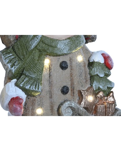 Decorazione Natalizia Home ESPRIT Marrone Rosso 23 x 10,5 x 40 cm (2 Unità)