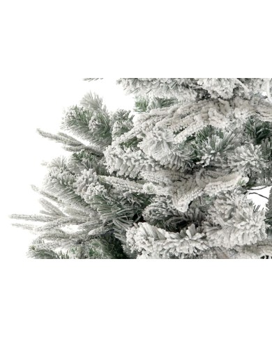 Albero di Natale Home ESPRIT Bianco Polietilene Nevoso 120 x 120 x 210 cm