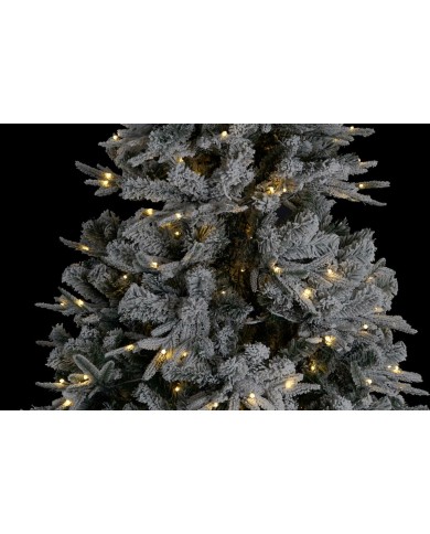 Albero di Natale Home ESPRIT Bianco Polietilene Nevoso 120 x 120 x 210 cm