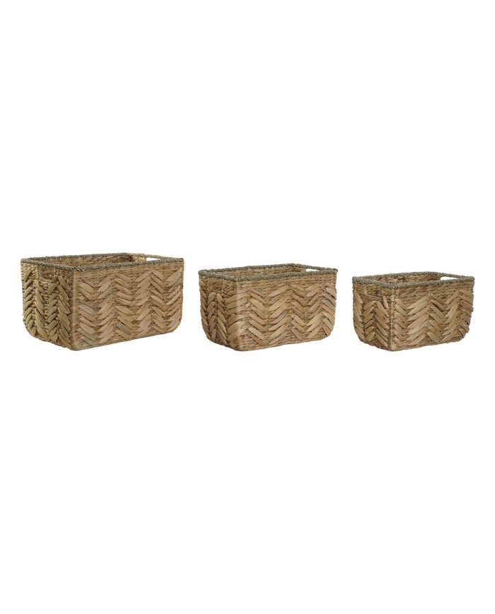 Set di Cestini Home ESPRIT Naturale Erba di mare Fibra naturale Boho (3 Pezzi) Set di Cestini Home ESPRIT Naturale Erba di mare Fibra naturale Boho (3 Pezzi)
