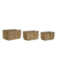 Set di Cestini Home ESPRIT Nero Juta Metallo (2 Pezzi)