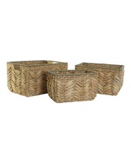 Set di Cestini Home ESPRIT Naturale Erba di mare Fibra naturale Boho (3 Pezzi) Set di Cestini Home ESPRIT Naturale Erba di mare Fibra naturale Boho (3 Pezzi)