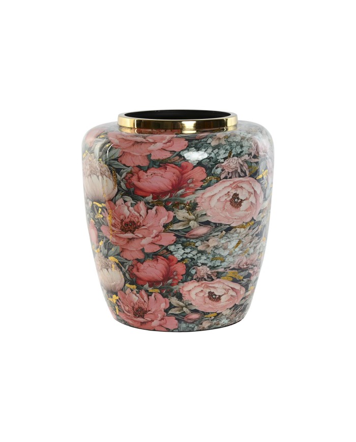Vaso Home ESPRIT Multicolore Rosa Metallo 33 x 33 x 35 cm Vaso Home ESPRIT Multicolore Rosa Metallo 33 x 33 x 35 cm