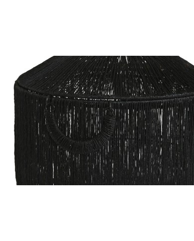 Set di Cestini Home ESPRIT Nero Juta Metallo (2 Pezzi)