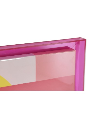 Quadro Home ESPRIT Giallo Rosa Moderno Città 80 x 3,3 x 120 cm (2 Unità)