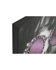 Quadro Home ESPRIT Nero Lilla chica Laccato 60 x 3,5 x 80 cm (2 Unità)