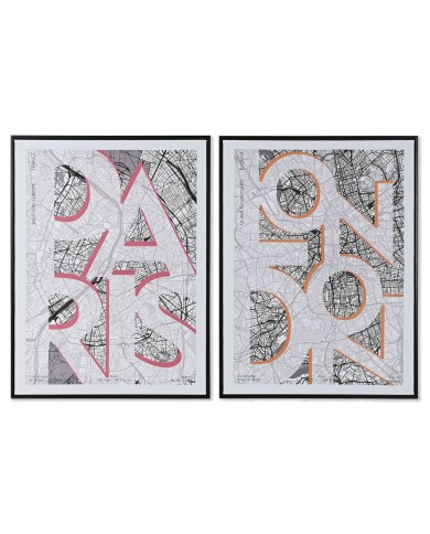 Quadro Home ESPRIT Bianco Nero Loft 60 x 3 x 80 cm (2 Unità)