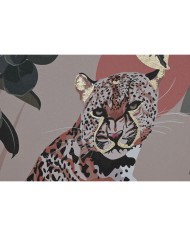 Quadro Home ESPRIT Rosso Verde Coloniale Dorato Giungla 45 x 2,5 x 60 cm (2 Unità)