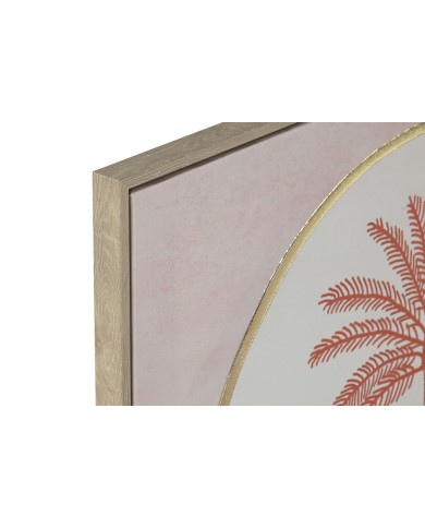 Quadro Home ESPRIT Beige Corallo Palme Coloniale 60 x 2,5 x 60 cm (2 Unità)