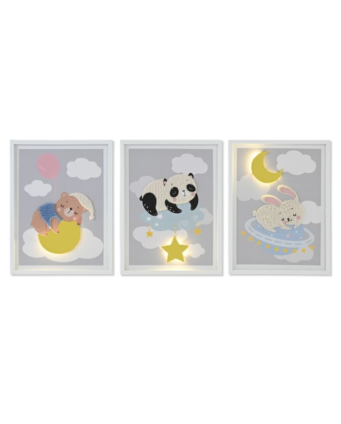 Quadro Home ESPRIT Giallo Grigio Per bambini 30 x 1,8 x 40 cm (4 Unità) Quadro Home ESPRIT Giallo Grigio Per bambini 30 x 1,8 x 40 cm (4 Unità)