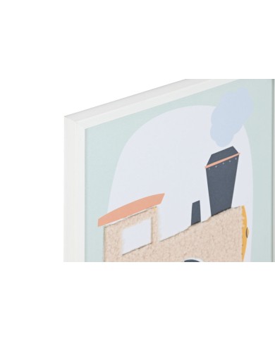 Quadro Home ESPRIT Giallo Azzurro Tela 30 x 1,8 x 40 cm (4 Unità)