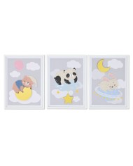 Quadro Home ESPRIT Giallo Grigio Per bambini 30 x 1,8 x 40 cm (4 Unità) Quadro Home ESPRIT Giallo Grigio Per bambini 30 x 1,8 x 40 cm (4 Unità)