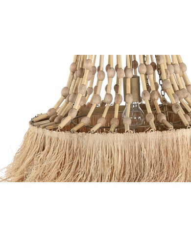 Lampadario Home ESPRIT Naturale Juta Metallo 50 W 50,5 x 50,5 x 148 cm