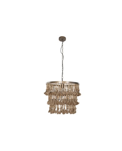 Lampadario Home ESPRIT Marrone Naturale Legno Metallo 50 W 53 x 53 x 123 cm