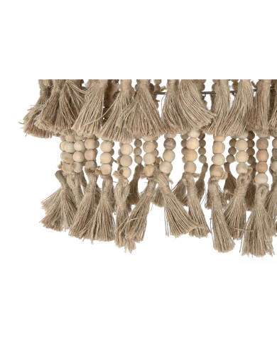 Lampadario Home ESPRIT Marrone Naturale Legno Metallo 50 W 53 x 53 x 123 cm