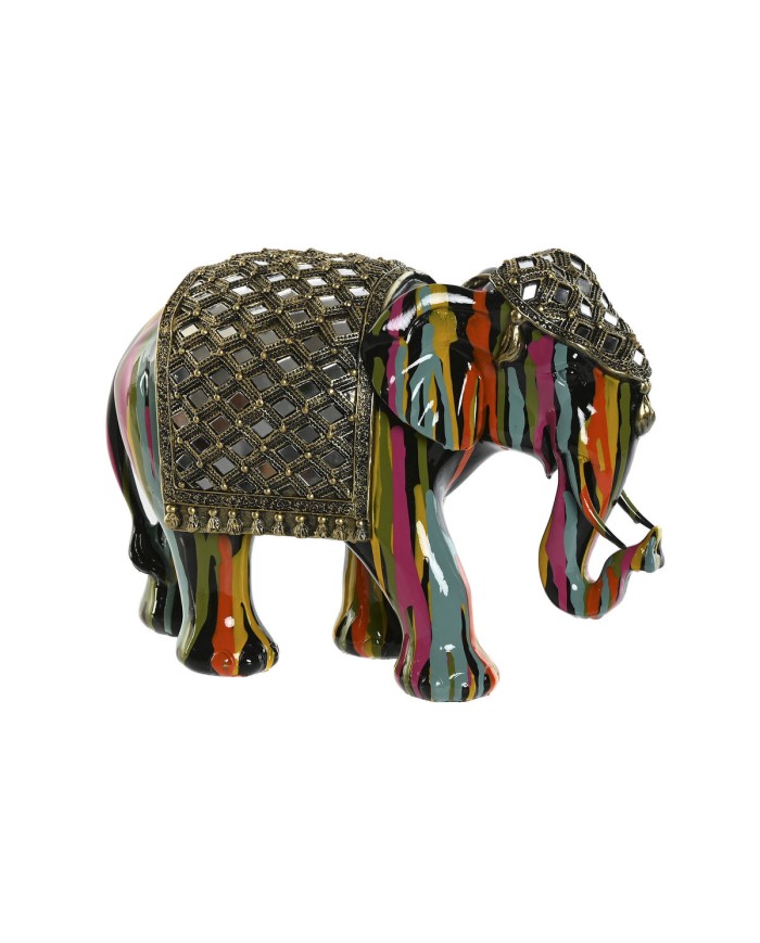 Statua Decorativa Home ESPRIT Multicolore Resina Elefante 31 x 14 x 22 cm