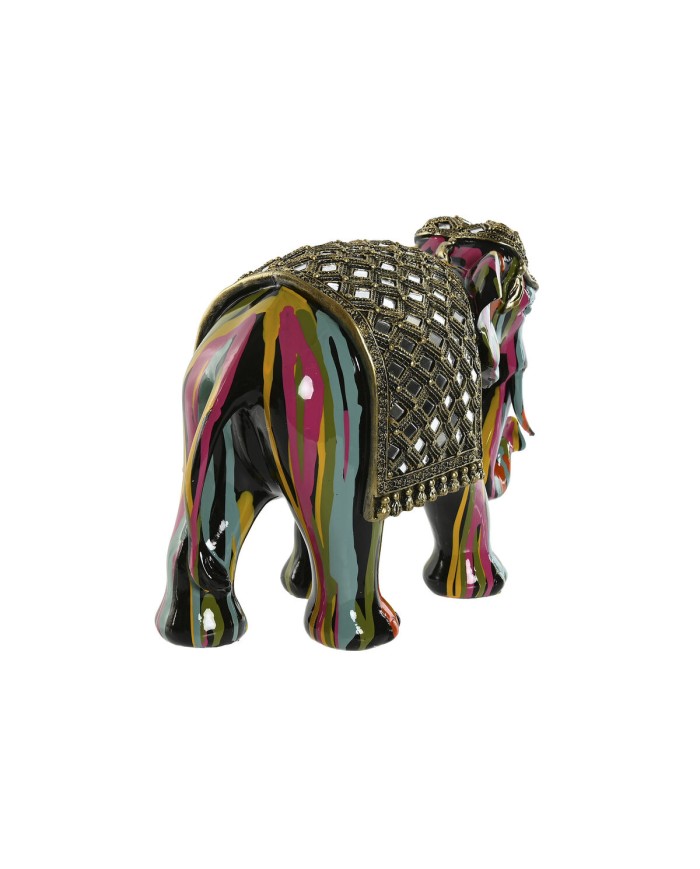 Statua Decorativa Home ESPRIT Multicolore Resina Elefante 31 x 14 x 22 cm