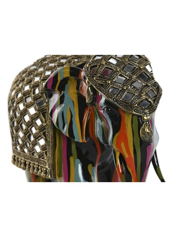 Statua Decorativa Home ESPRIT Multicolore Resina Elefante 31 x 14 x 22 cm
