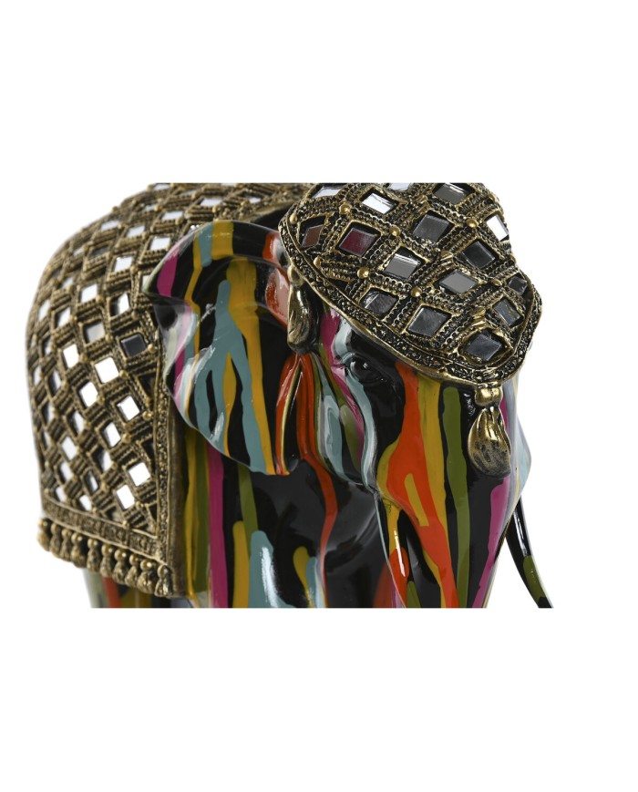 Statua Decorativa Home ESPRIT Multicolore Resina Elefante 31 x 14 x 22 cm