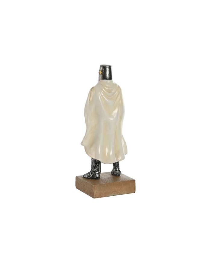 Statua Decorativa Home ESPRIT Bianco Argentato Resina 10 x 8 x 25 cm (2 Unità)