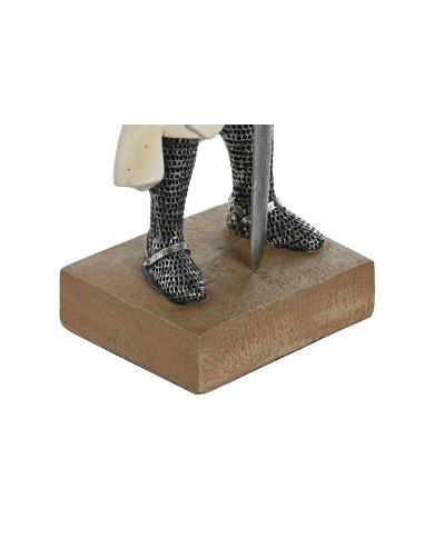 Statua Decorativa Home ESPRIT Bianco Argentato Resina 10 x 8 x 25 cm (2 Unità)