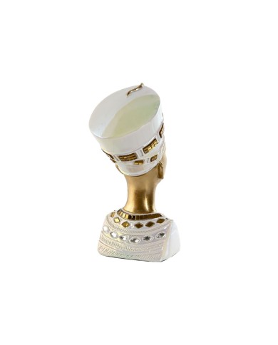 Statua Decorativa Home ESPRIT Bianco Dorato Resina Orientale Egiziano 11 x 8,5 x 17 cm (2 Unità)