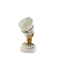 Statua Decorativa Home ESPRIT Bianco Dorato Resina Orientale Egiziano 11 x 8,5 x 17 cm (2 Unità)