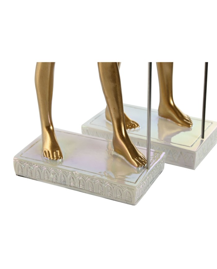 Statua Decorativa Home ESPRIT Bianco Dorato Resina Orientale Egiziano 7 x 11,5 x 36 cm (2 Unità) Statua Decorativa Home ESPRIT Bianco Dorato Resina Orientale Egiziano 7 x 11,5 x 36 cm (2 Unità)