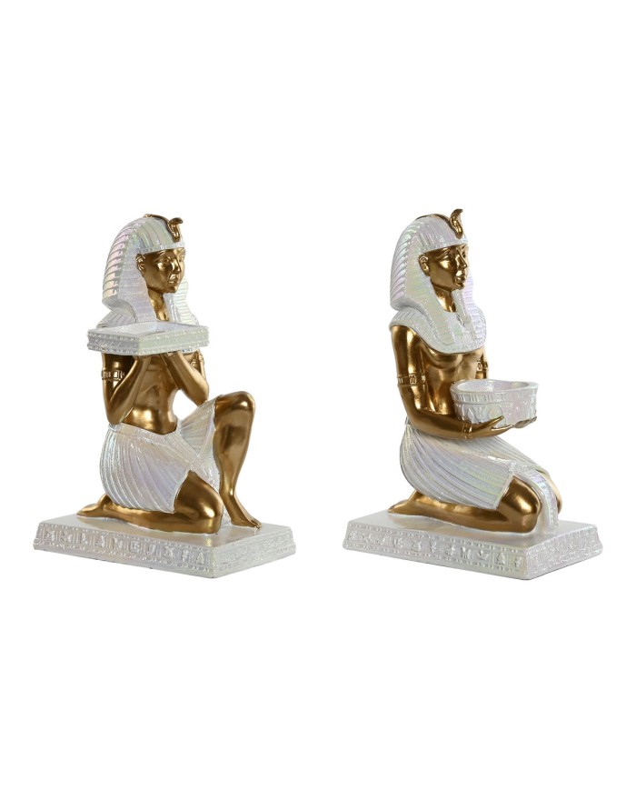Statua Decorativa Home ESPRIT Bianco Dorato Resina Orientale Egiziano 12,5 x 17 x 25 cm (2 Unità) Statua Decorativa Home ESPRIT Bianco Dorato Resina Orientale Egiziano 12,5 x 17 x 25 cm (2 Unità)