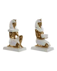 Statua Decorativa Home ESPRIT Bianco Dorato Resina Orientale Egiziano 12,5 x 17 x 25 cm (2 Unità) Statua Decorativa Home ESPRIT Bianco Dorato Resina Orientale Egiziano 12,5 x 17 x 25 cm (2 Unità)