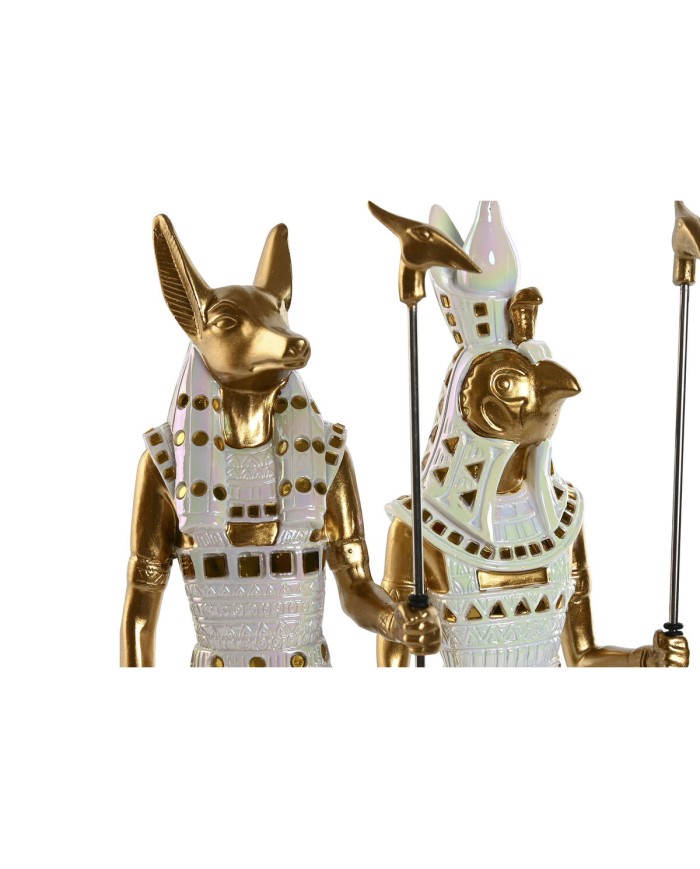 Statua Decorativa Home ESPRIT Bianco Dorato Resina Orientale Egiziano 7 x 11,5 x 36 cm (2 Unità) Statua Decorativa Home ESPRIT Bianco Dorato Resina Orientale Egiziano 7 x 11,5 x 36 cm (2 Unità)