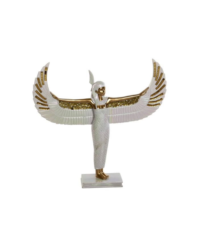 Statua Decorativa Home ESPRIT Bianco Dorato Resina Orientale 34 x 6,5 x 33,5 cm Statua Decorativa Home ESPRIT Bianco Dorato Resina Orientale 34 x 6,5 x 33,5 cm