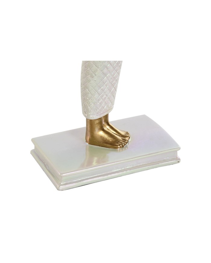 Statua Decorativa Home ESPRIT Bianco Dorato Resina Orientale 34 x 6,5 x 33,5 cm Statua Decorativa Home ESPRIT Bianco Dorato Resina Orientale 34 x 6,5 x 33,5 cm