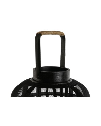 Portacandele Home ESPRIT Nero Metallo 25,5 x 25,5 x 46,5 cm