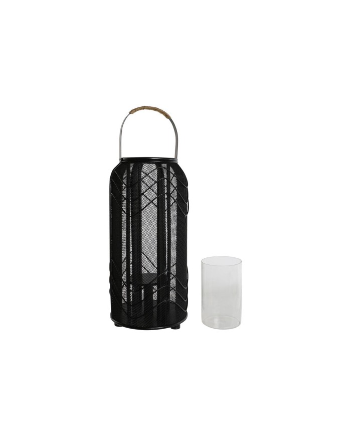 Portacandele Home ESPRIT Nero Metallo 21,5 x 21,5 x 43,5 cm