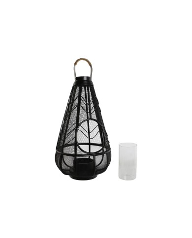 Portacandele Home ESPRIT Nero Metallo 28 x 28 x 50 cm
