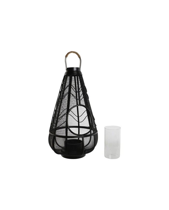 Portacandele Home ESPRIT Nero Metallo 28 x 28 x 50 cm Portacandele Home ESPRIT Nero Metallo 28 x 28 x 50 cm