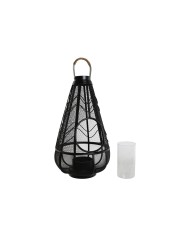 Portacandele Home ESPRIT Nero Metallo 28 x 28 x 50 cm Portacandele Home ESPRIT Nero Metallo 28 x 28 x 50 cm