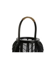 Portacandele Home ESPRIT Nero Metallo 21,5 x 21,5 x 43,5 cm