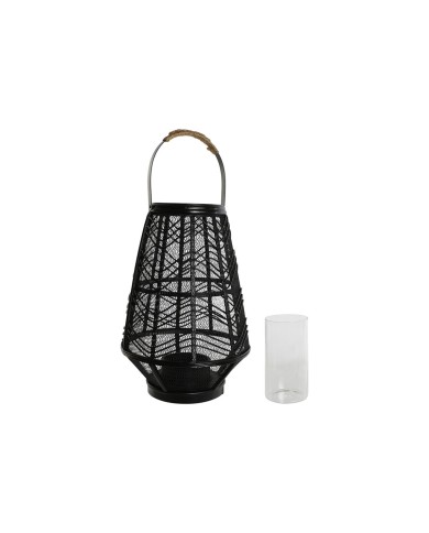 Portacandele Home ESPRIT Nero Metallo 27,5 x 27,5 x 40 cm