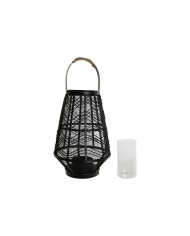 Portacandele Home ESPRIT Nero Metallo 27,5 x 27,5 x 40 cm Portacandele Home ESPRIT Nero Metallo 27,5 x 27,5 x 40 cm