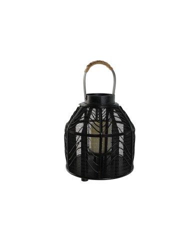 Portacandele Home ESPRIT Nero Metallo 26,5 x 26,5 x 28 cm