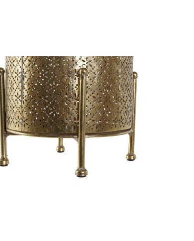 Portacandele Home ESPRIT Dorato Metallo Cristallo 19 x 19 x 24,5 cm